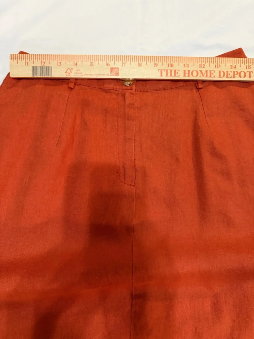 STAUD A-Line Maxi 100% Linen Skirt in Deep Orange 10 - Picture 4 of 8